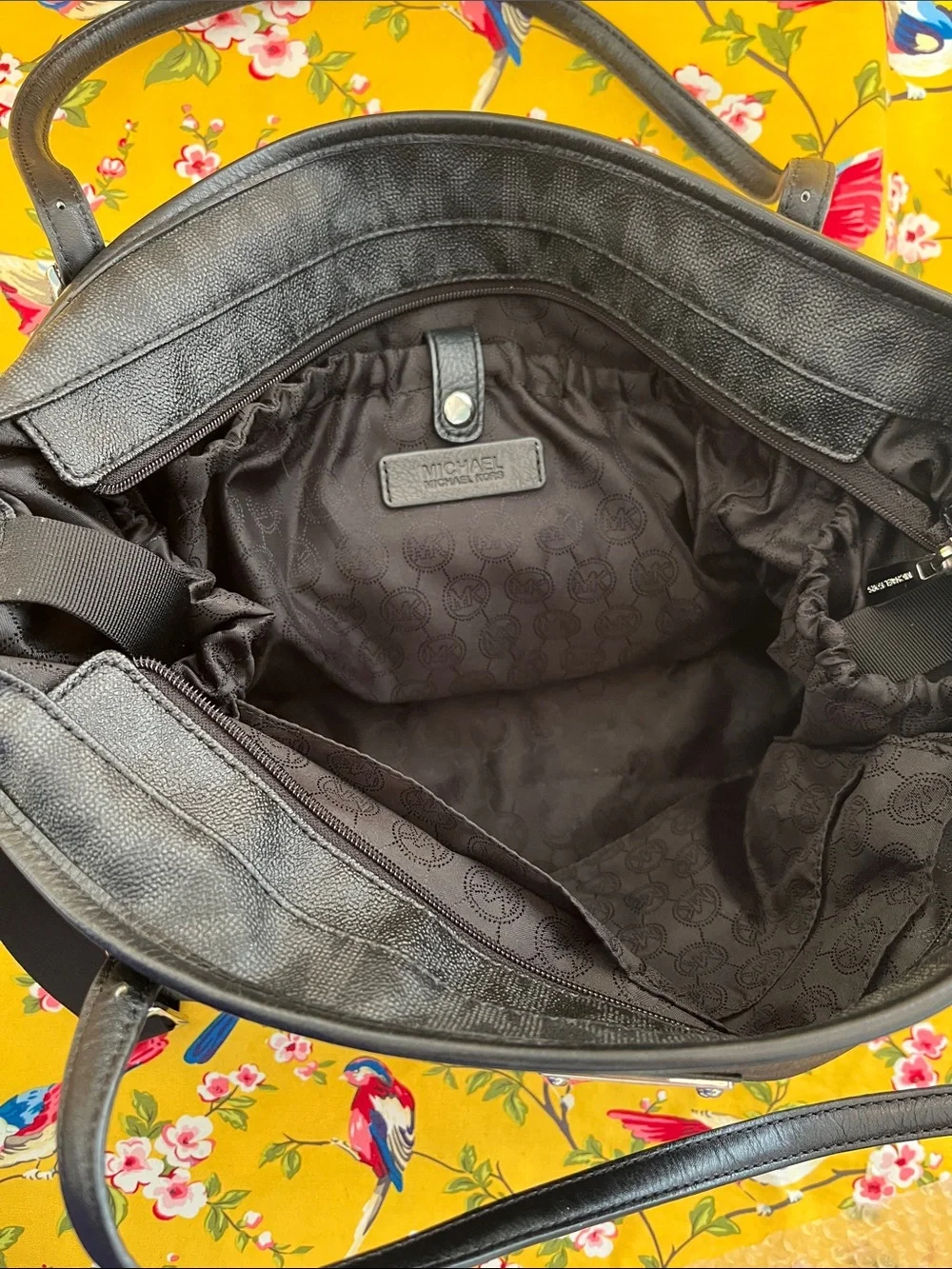 Michael Kors Black Logo Tote with Silver Plaque - Picture 7 of 7